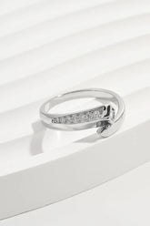 925 Sterling Silver Inlaid Zircon Ring Silver OutfitFlow