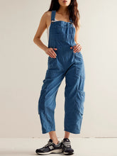Pocketed Wide Strap Denim Overalls Medium OutfitFlow