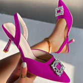 Point Toe Kitten Heels Pumps Hot Pink OutfitFlow
