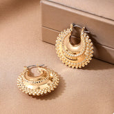 18K Gold-Plated Alloy Crescent Moon Hoop Earrings Golden onesize OutfitFlow