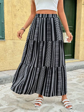 Printed High Waist Skirt Black OutfitFlow