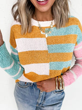 Color Block Striped Sweater Stripe OutfitFlow