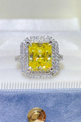 2 Carat Moissanite 925 Sterling Silver Ring Yellow OutfitFlow