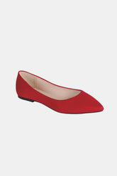 Forever Link Pointy Toe Slip On Flat Loafers Red OutfitFlow