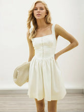 Square Neck Wide Strap Mini Dress Ivory OutfitFlow