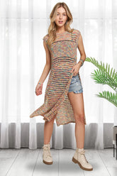 ADORA Multi Color Crochet Tunic Top RAINBOW OutfitFlow