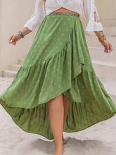 Plus Size High-Low Skirt Matcha Green OutfitFlow
