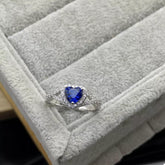 925 Sterling Silver Heart Ring Blue OutfitFlow
