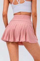 High Waist Pleated Active Skirt Blush Pink OutfitFlow
