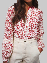 Floral Button Down Long Sleeve Shirt Pink OutfitFlow