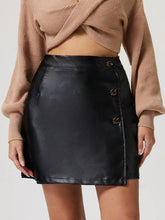 Buttoned High Rise Mini Skirt Black OutfitFlow