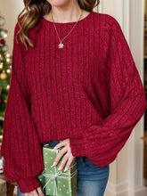 Plus Size Round Neck Batwing Sleeve T-Shirt Rust OutfitFlow