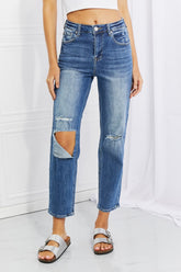 RISEN Full Size Emily High Rise Relaxed Jeans Dark OutfitFlow