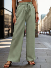Perfee High Waist Wide Leg Pants Sage OutfitFlow