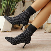 Mesh Point Toe Stiletto Boots Black OutfitFlow