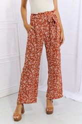 Heimish Right Angle Full Size Geometric Printed Pants in Red Orange Orange-Red OutfitFlow