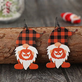 Wooden Dwarfs Pumpkin Dangle Earrings Orange One Size OutfitFlow