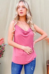 And The Why Cowl Neck Cami Mauve OutfitFlow