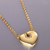 Moissanite 925 Sterling Silver Heart Necklace Gold One Size OutfitFlow
