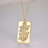 925 Sterling Silver Letter S Pendant Necklace Gold One Size OutfitFlow