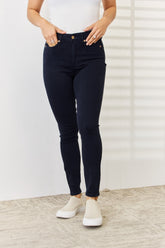 Judy Blue Full Size Garment Dyed Tummy Control Skinny Jeans NAVY OutfitFlow