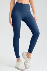 High Waist Skinny Active Pants Dark Blue OutfitFlow