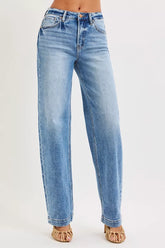 RISEN High Rise Wide Baggy Jeans MEDIUM OutfitFlow