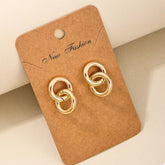 Interlocked Chain Link Stud Earrings Gold onesize OutfitFlow