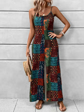 Printed Scoop Neck Spaghetti Strap Jumpsuit Multicolor OutfitFlow