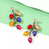 Christmas Rhinestone Drop Earrings Color onesize OutfitFlow