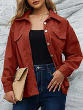 Corduroy Button-Down Shacket Rust OutfitFlow