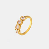Stainless Steel Inlaid Zircon Ring Gold OutfitFlow