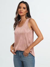 Round Neck Wide Strap Tank Dusty Pink OutfitFlow