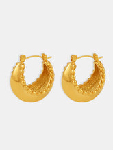 18K Gold-Plated Stainless Steel Huggie Earrings Gold One Size OutfitFlow