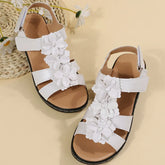 Open Toe Wedge Sandals White OutfitFlow