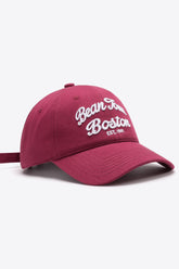 Embroidered Graphic Adjustable Baseball Cap Deep Red One Size OutfitFlow