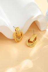 Gold-Plated Knotted Stud Earrings Gold One Size OutfitFlow