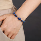 Handmade Teardrop Shape Beaded Bracelet Royal Blue One Size OutfitFlow