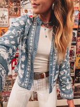 Floral Embroidered Button Up Denim Shirt Light OutfitFlow