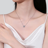 1.26 Carat Moissanite 925 Sterling Silver Geometric Shape Pendant Necklace Silver One Size OutfitFlow