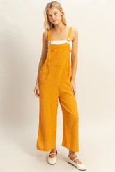 HYFVE Textured Wide Leg Overall L.ORANGE OutfitFlow