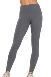 Zenana Microfiber Waistband Leggings ASH GREY OutfitFlow