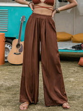 High Waist Wide Leg Pants Brown OutfitFlow