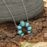 Artificial Turquoise Alloy Pendant Necklace Turquoise One Size OutfitFlow