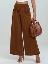 High-Waisted Wide Leg Pants with Pockets Brown OutfitFlow