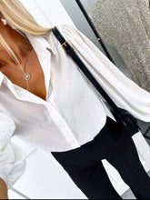 Polka Dot Button Down Shirt White OutfitFlow