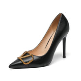 Point Toe Stiletto Pumps Black OutfitFlow