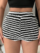 Striped High Waist Shorts Black OutfitFlow