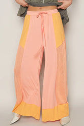 POL Drawstring Wide Leg Pants Watermelon pink OutfitFlow