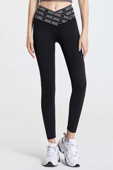 Wide Waistband Sports Pants Black OutfitFlow